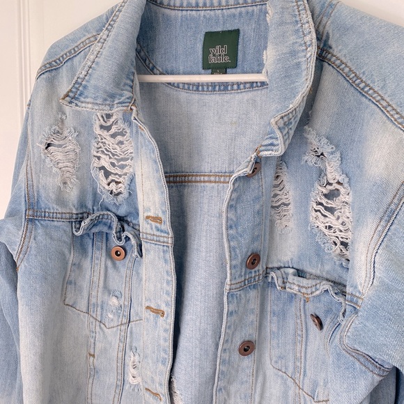 Jean Jacket Distressed Wild Fable Large - Picture 2 of 4